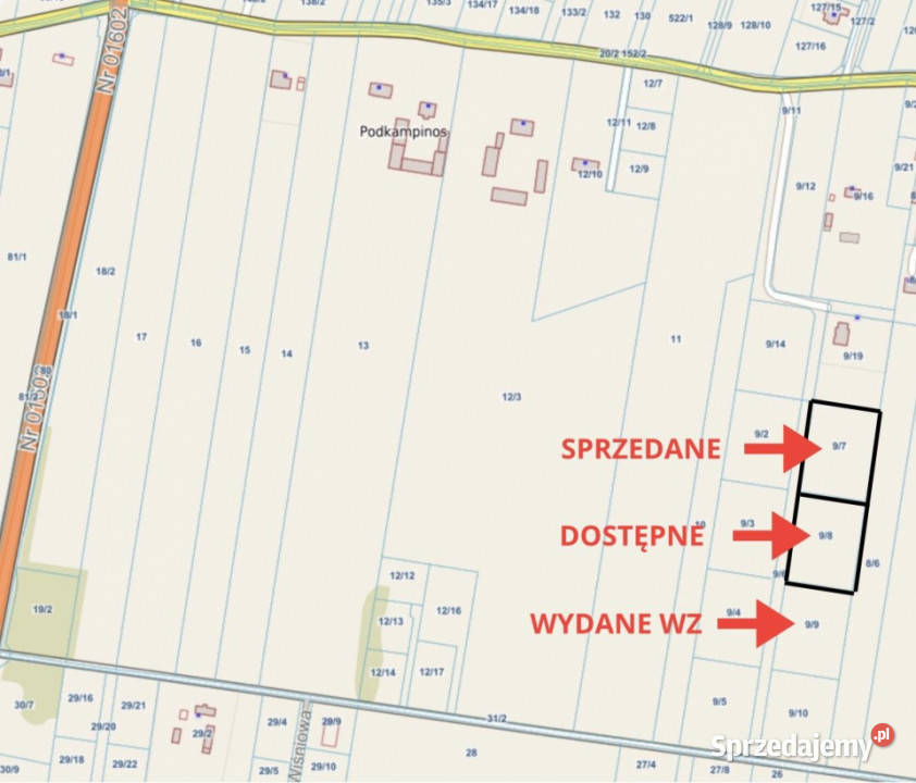 sprzedaży działki Podkampinos 3000m2 budowlana sprzedam