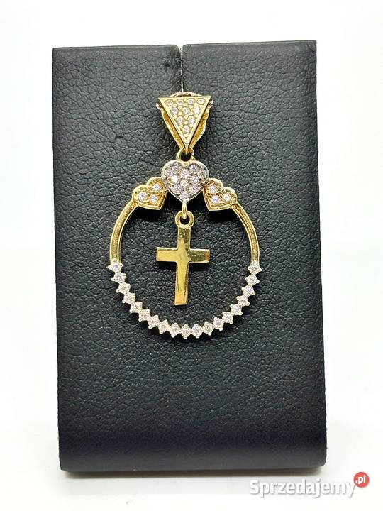 Nowa złota zawieszka pr 585 186g SerceKrzyżyk Wisiorki Elbląg sprzedam