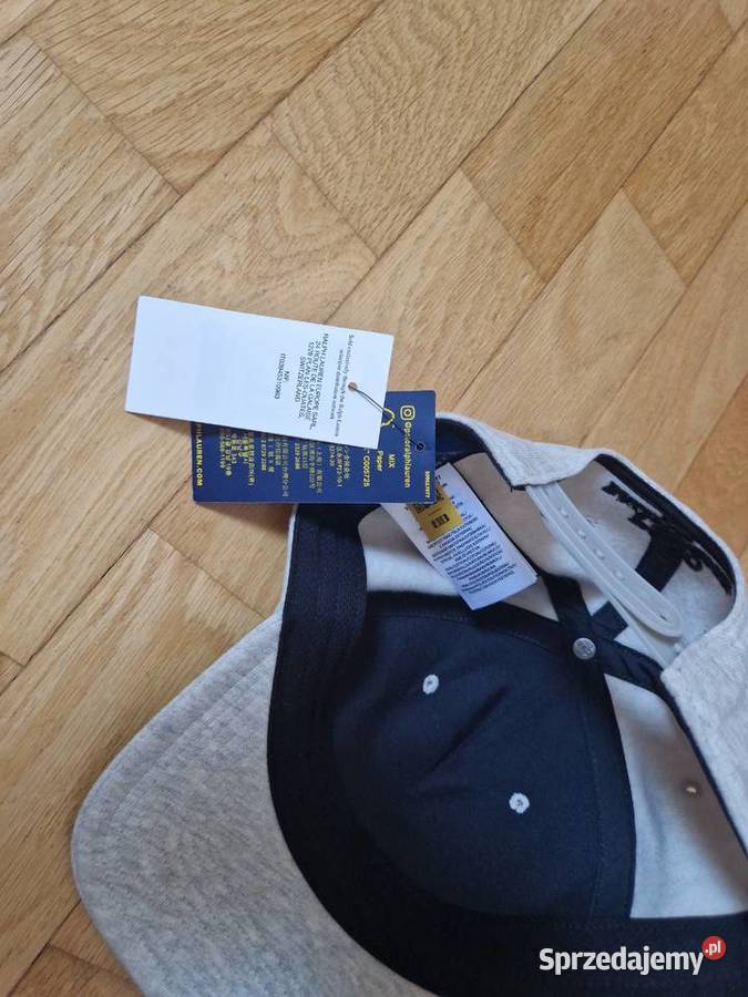 Nowa szara czapka z daszkiem Polo Ralph Lauren z