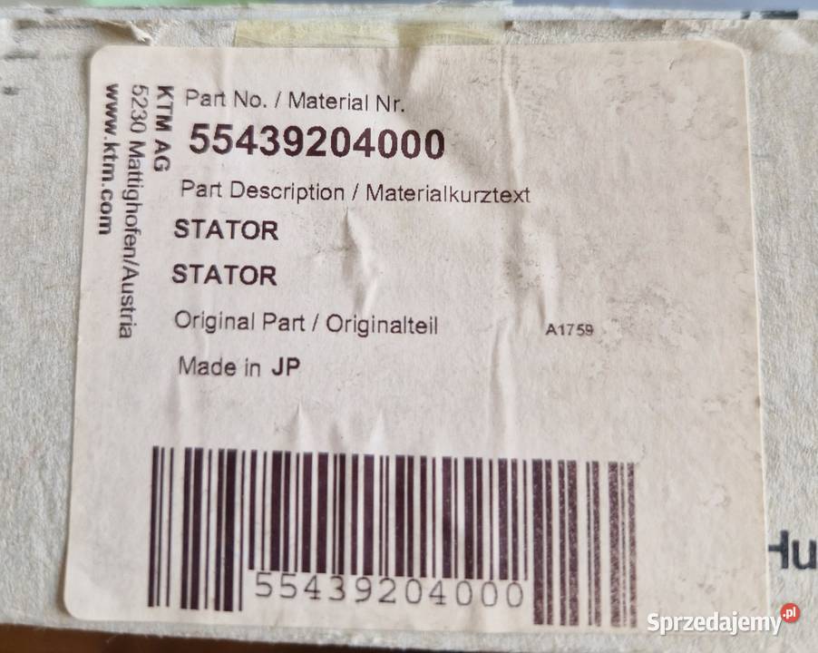 Nowy stator KTM Husqvarna GasGas 55439204000 mazowieckie Warszawa
