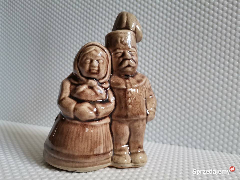Stara unikatowa figurka Górnik z Żoną ceramika Katowice