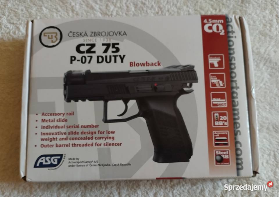 Pistolet Nowy CZ 75 P07 DUTY Blowback Mocny Śrut Oleśnica