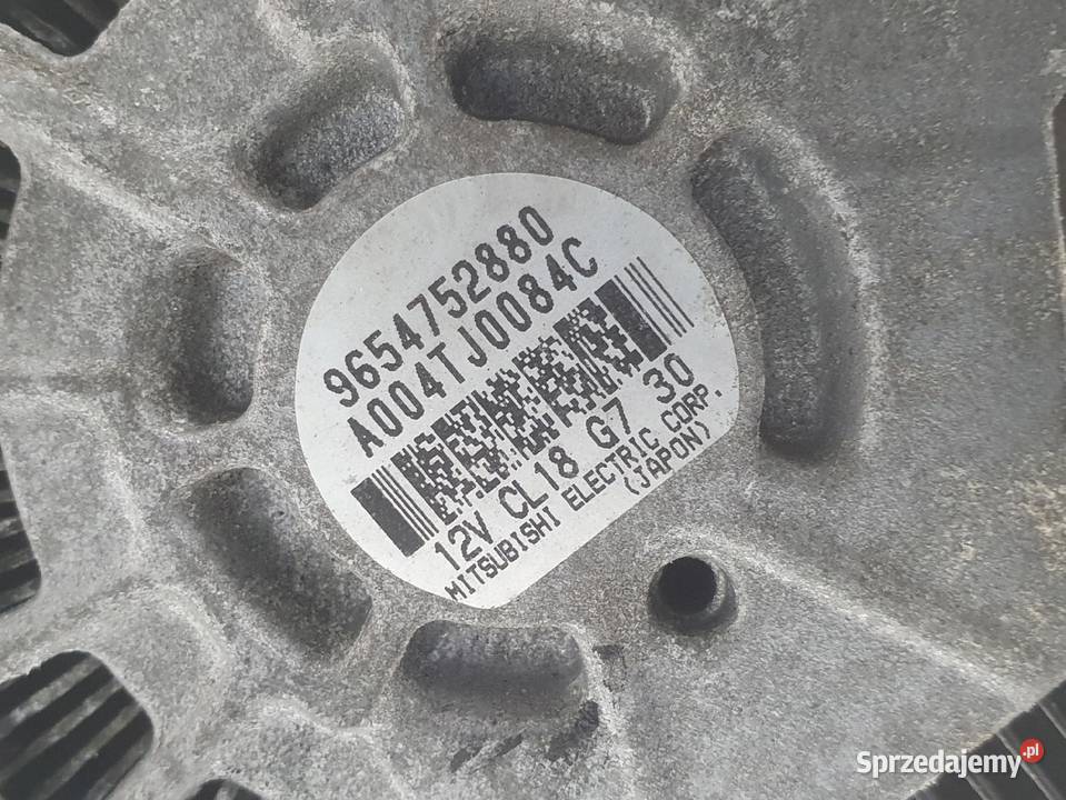 Citroen C5 I 20 HDI ALTERNATOR 9654752880 Układ elektryczny silnika lubelskie