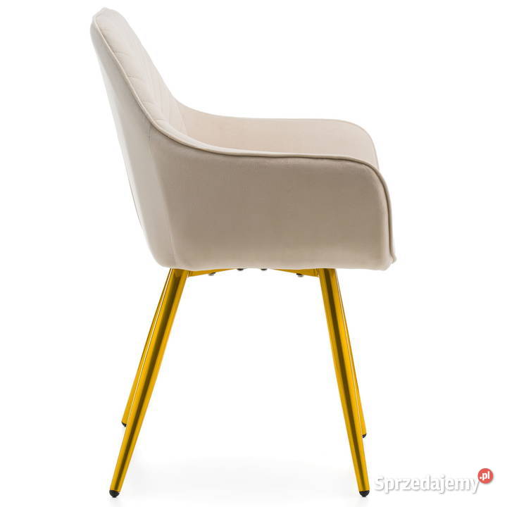 Beżowe Krzesło Vasto Złote Nogi Wysyłka 24H 87cm