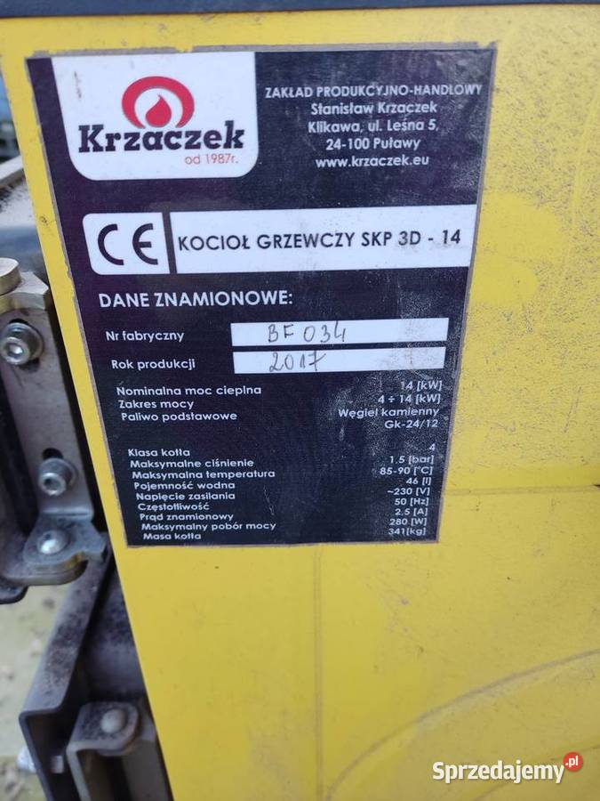 Piec części do pieca kotła Krzaczek 14kw Warka