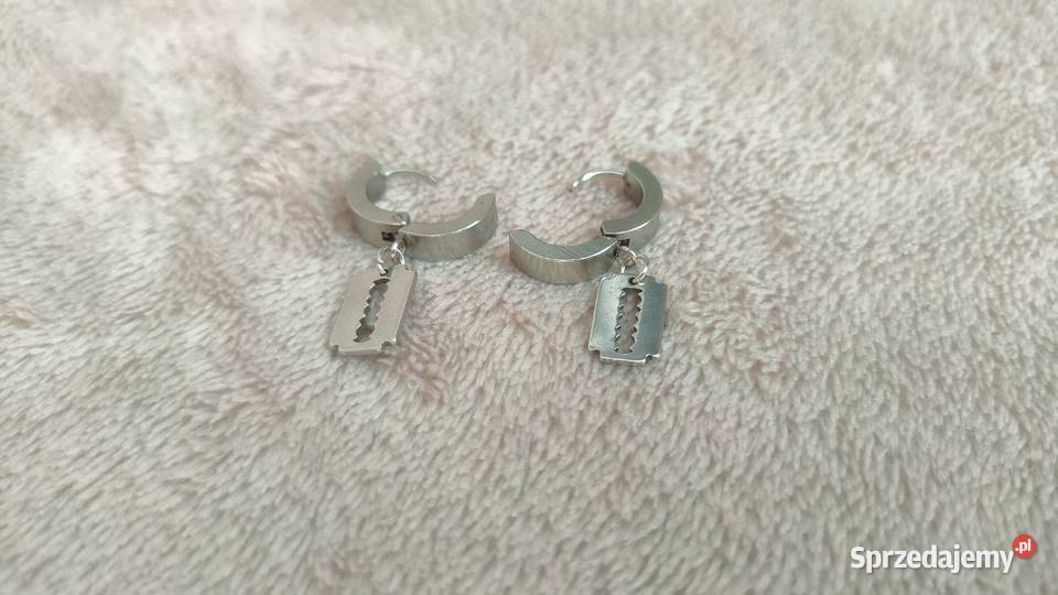 Kolczyki żyletki z żyletkami żyletka stal Tarnowskie Góry sprzedam