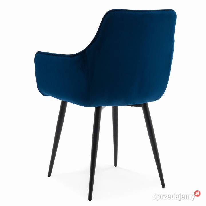 Granatowe Krzesło Tapicerowane Quattro Wysyłka Tarchały Małe