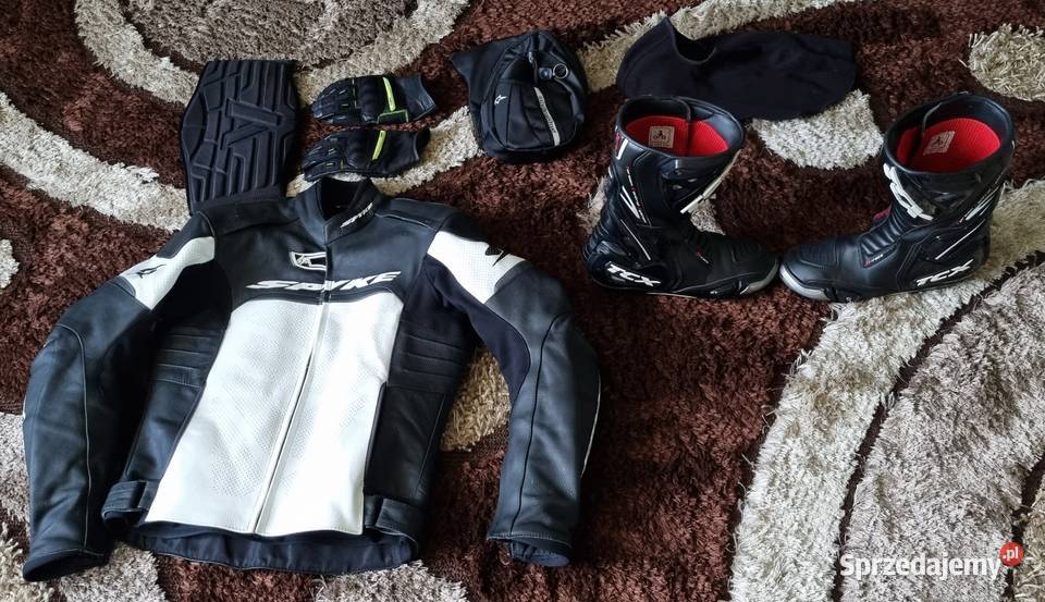 Stroj motocyklowy rozmiar S kurtka buty pas śląskie Lubojna