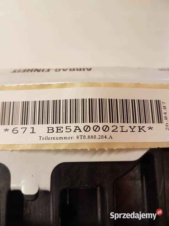 PODUSZKA POWIETRZNA AUDI A4 B8 A5 8T Q5 osobowe Przystajń sprzedam