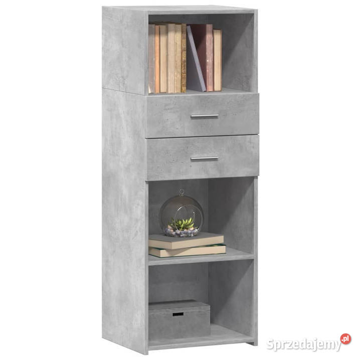 Wysoka szafka szarość betonu 45x425x124 WM846169 Warszawa