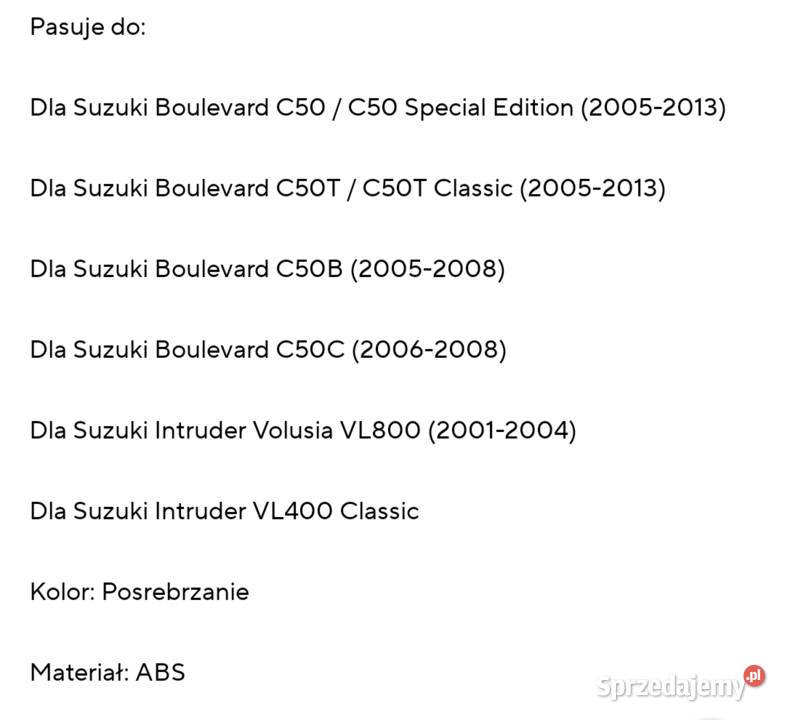 Zakończenie błotnika tylnego Suzuki Boulevard Dolice sprzedam