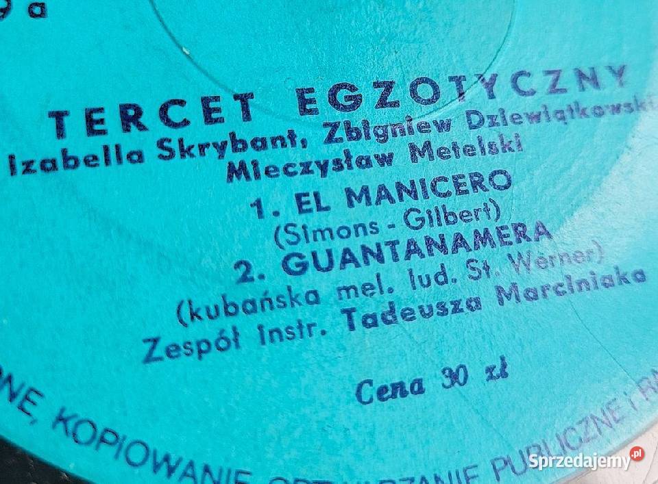 Tercet Egzotyczny wydanie z roku 1966 singiel Chełmno