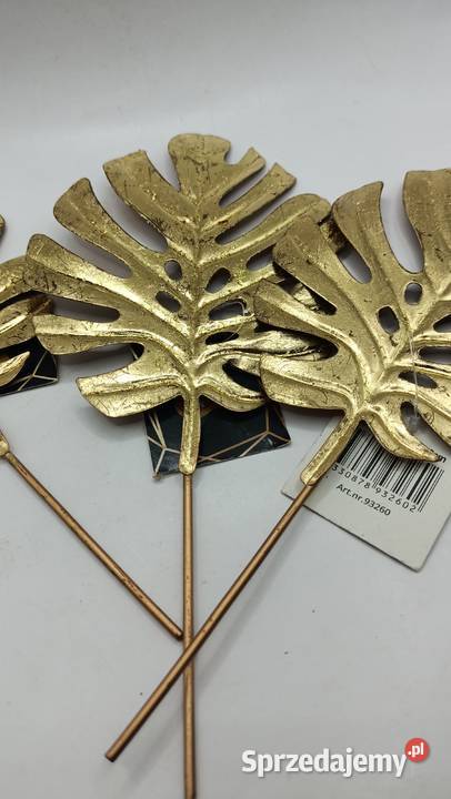 Trzy dekoracyjne metalowe liście monstera Zamość sprzedam