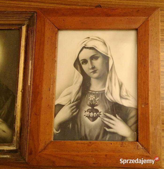 obraz oleodruk przedwojenny Jezus Maria średni Turobin sprzedam
