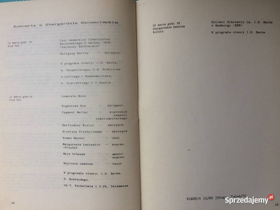 3407 Dni Muzyki Bachowskiej 1988 Szczecin