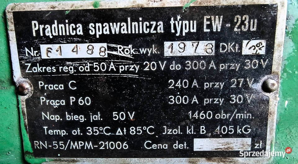 Spawarka wirowa Prądnica spawalnicza EW23u z Lubiąż