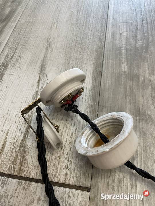 Stara lampa wisząca kuchenna z przeciwwagą Chudów