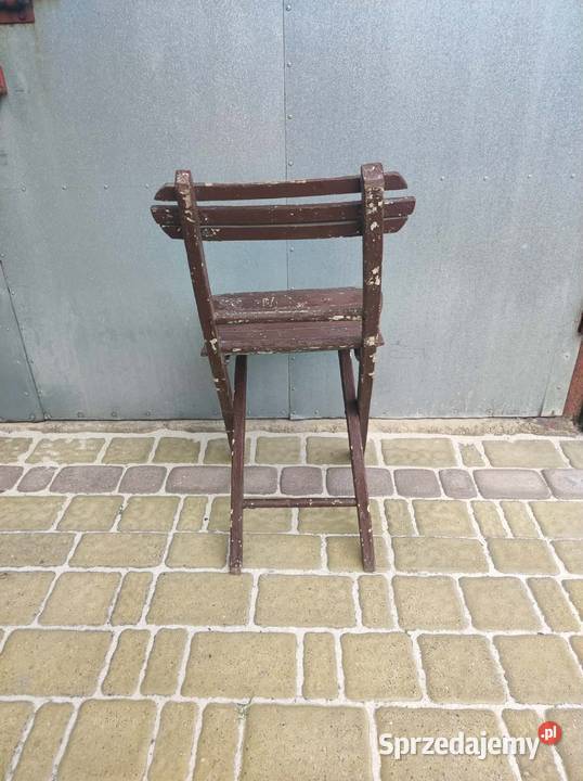 Stare krzesło składane drewniane klasyk prl Meble Podkałek