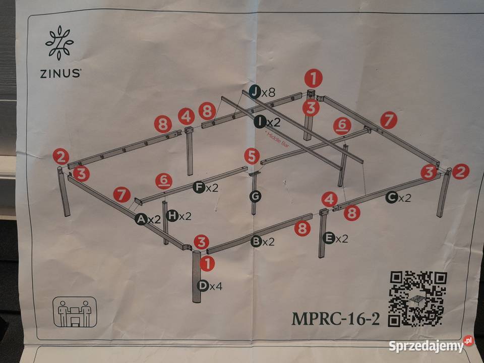 Łożko metalowa rama łóżka Zinus Van 150x190x41 śląskie Dąbrowa Górnicza