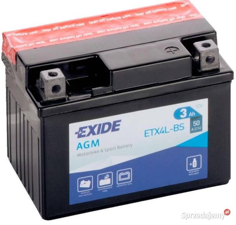 Akumulator motocyklowy EXIDE ETX4LBS YTX4LBS 12V Siedlce