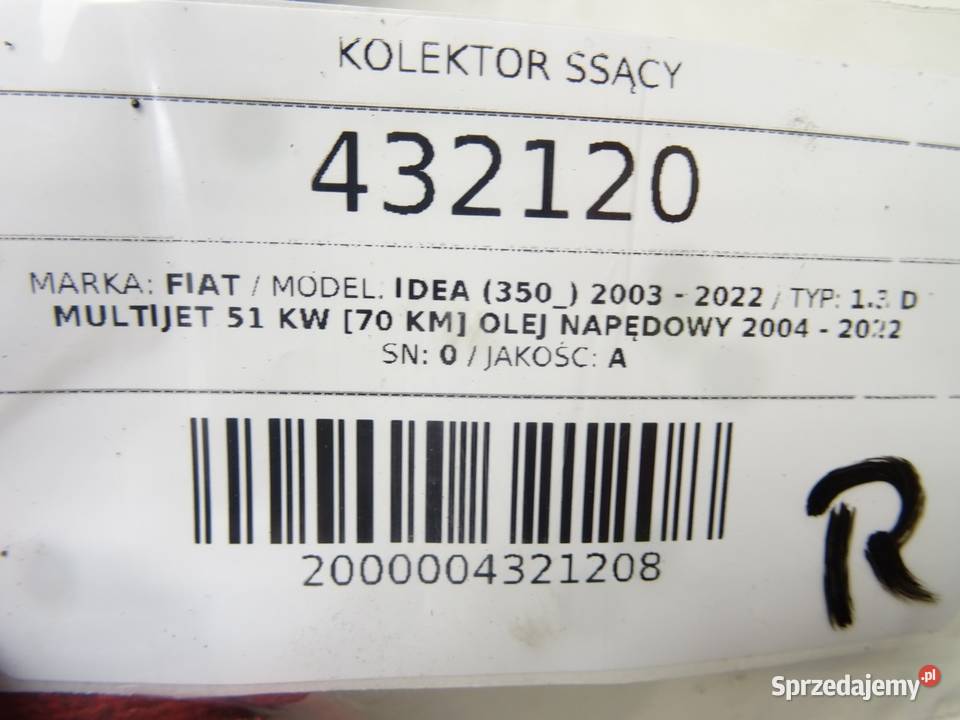 KOLEKTOR SSĄCY FIAT IDEA 13 70