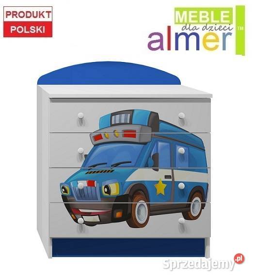 POLICJA 8 N1 komoda dziecięca MALOWANA 80x47 w95 Meble Lubartów