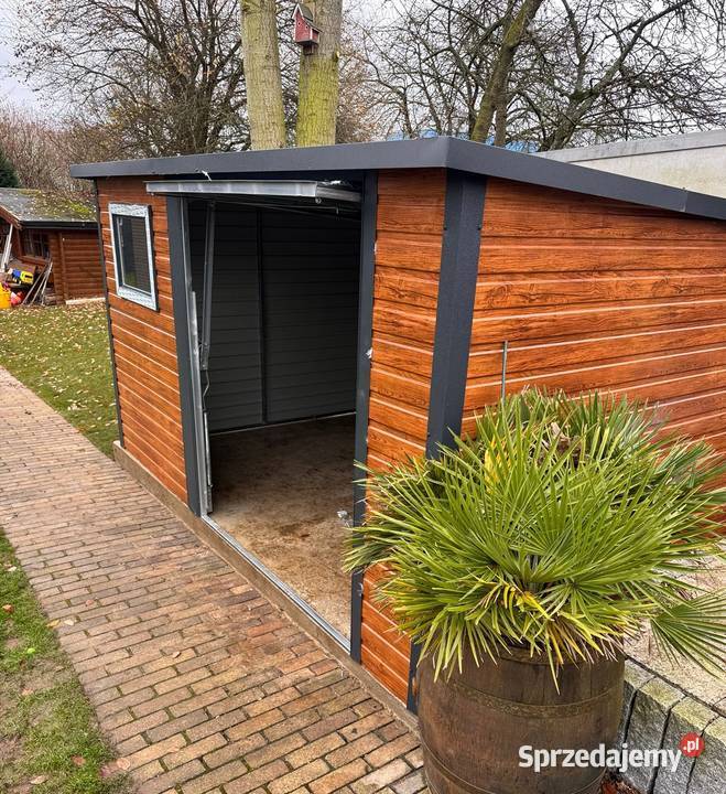 Garaż Blaszany spad na tył 44 drewnopodobny Kolbudy