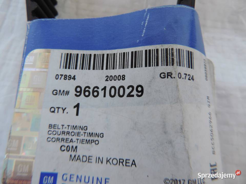 CHEVROLET AVEO T200 PASEK ROZRZĄDU NOWY 96610029 kujawsko-pomorskie sprzedam