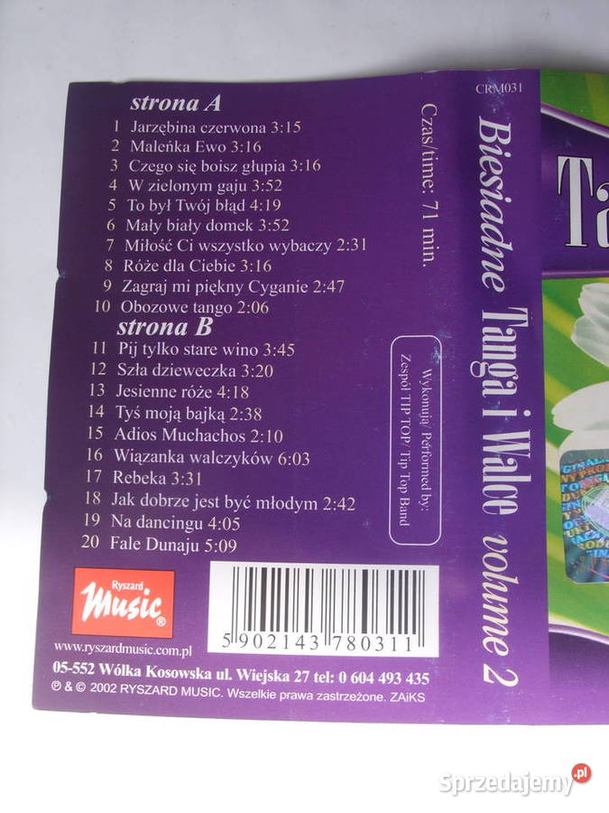 Kaseta BIESIADNE TANGA I WALCE 2002 kaseta Płyty i kasety Wołów
