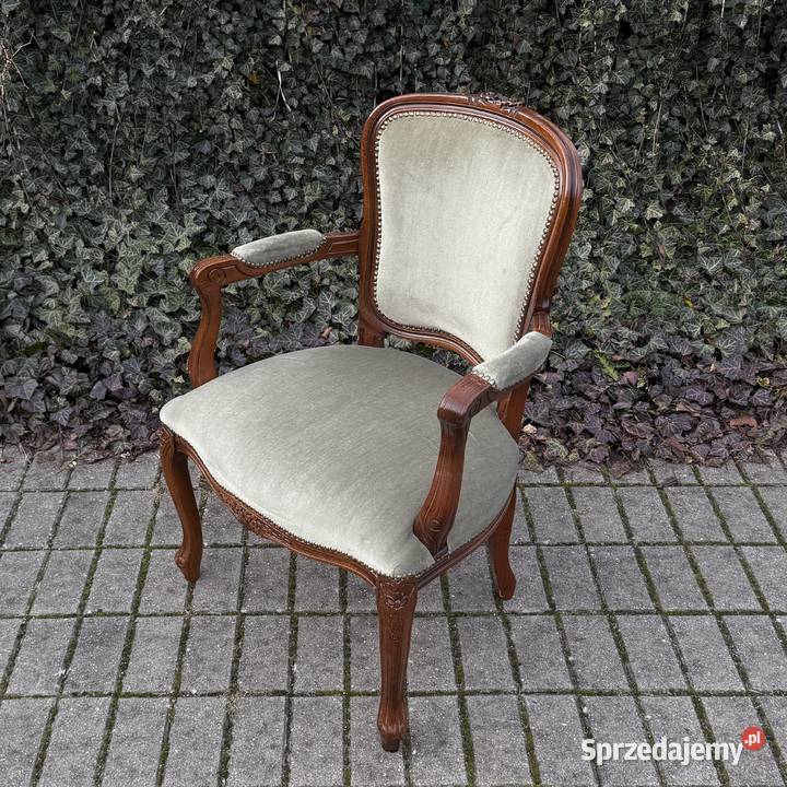 ARTexpert Wygodny Pałacowy fotel Ludwik welur Dobrzany