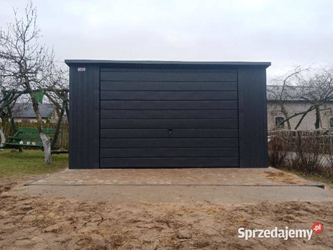 Garaż blaszany 4x5 grafit spadek na tył świętokrzyskie Opatów