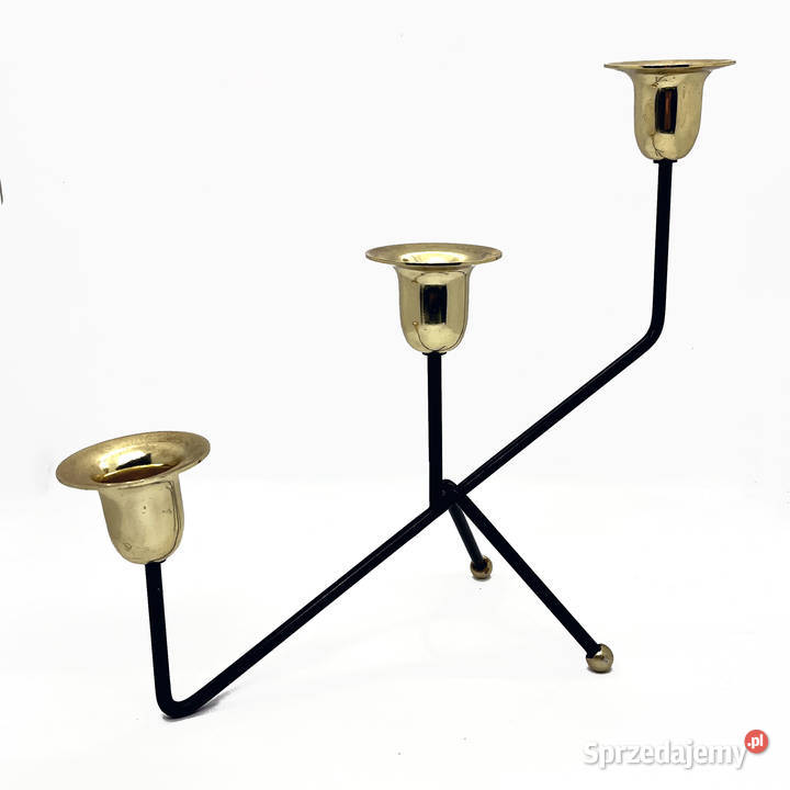 Minimalistyczny świecznik stołowy Belgia lata 70 Warszawa