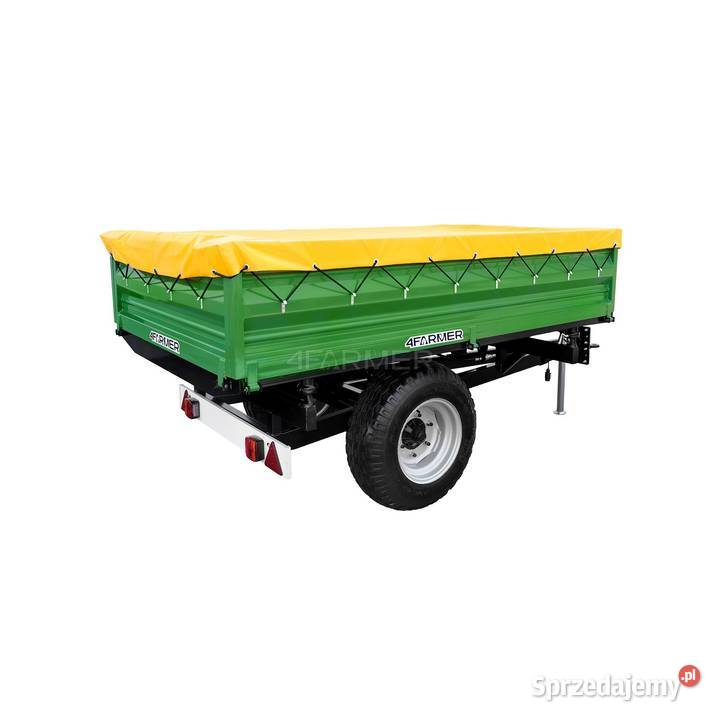 Przyczepa rolnicza jednoosiowa 2T z kiprem nieuszkodzony Tajęcina sprzedam