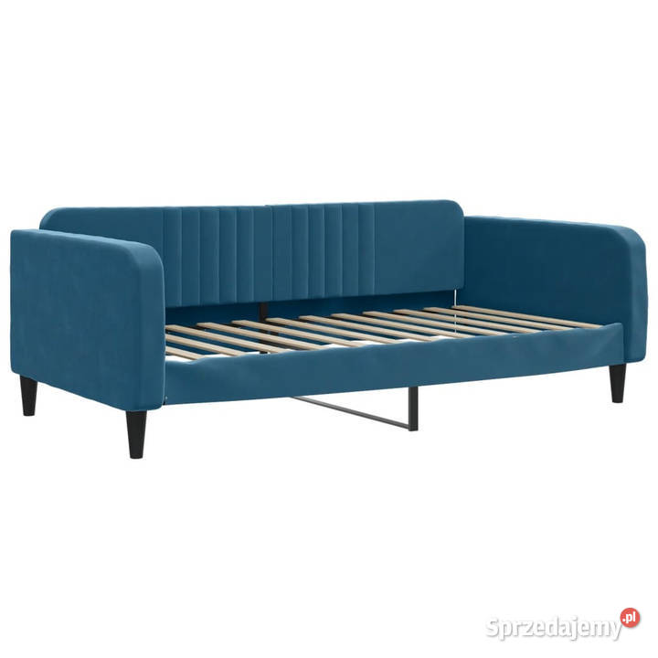 Sofa z materacem do spania niebieska aksamit sprzedam