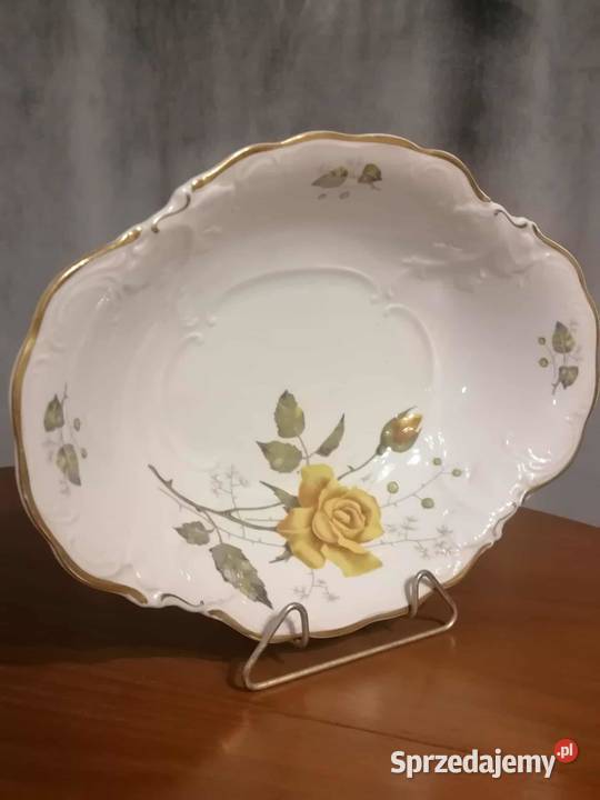 Duży Półmisek Owalny Róża Wałbrzych PRL Porcelana i szkło dolnośląskie