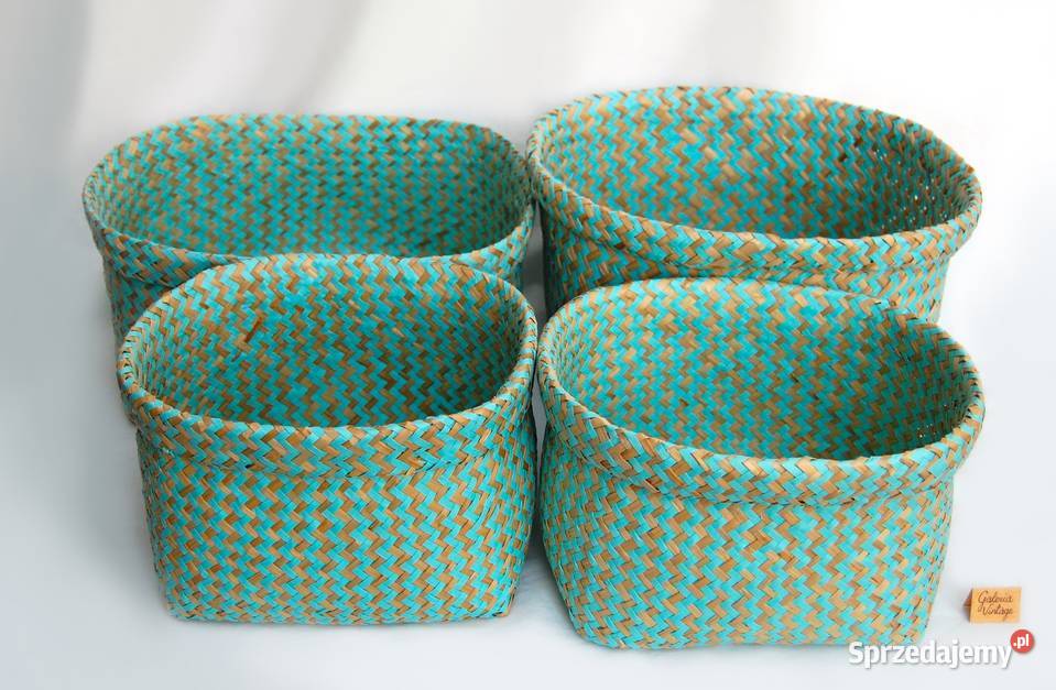 Koszyk pleciony słomiany do przechowywania wielokolorowy Lublin