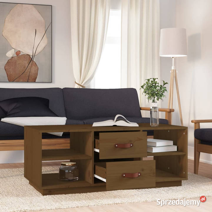 Stolik kawowy miodowy brąz 100x50x41 lite drewno mazowieckie