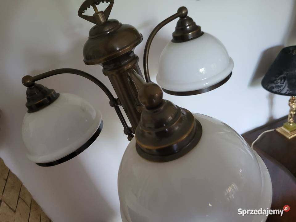 Piekna lampa mosiądz ceramika mazowieckie Warszawa