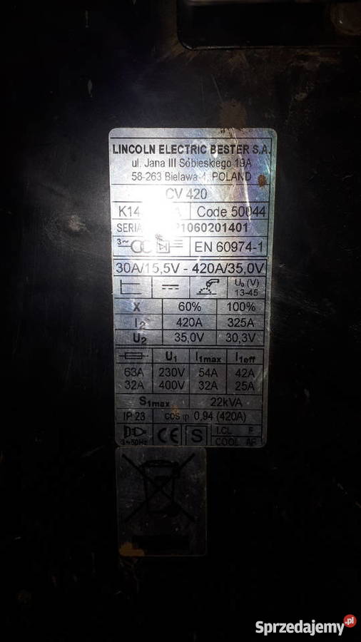 Spawarka Lincoln CV 420 i Skoczów sprzedam