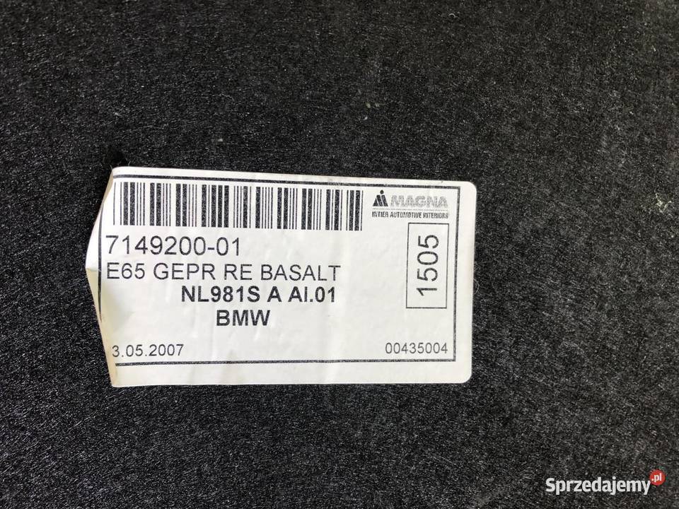 BOCZEK BAGAŻNIKA PRAWY 7149200 BMW E65 LIFT