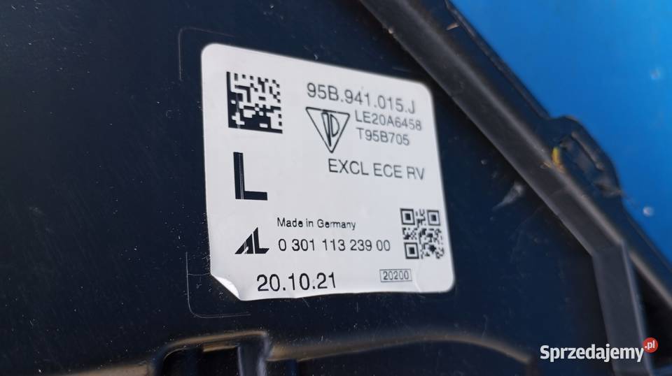 95B941015J LAMPA LEWY PRZÓD EU PORSCHE MACAN 95B Nowy Tomyśl
