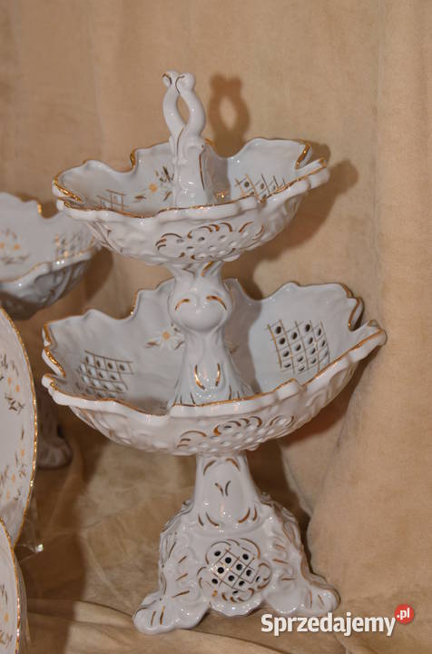 Owocarki duża mała talerze deser Porcelana Środa Wielkopolska