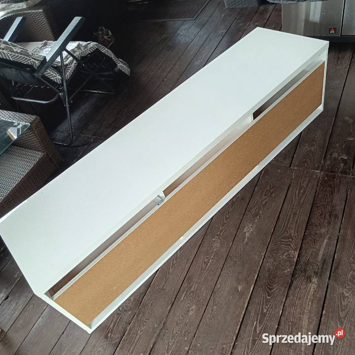 Szafka pod TV połysk biały 160x42x45 Byas Ikea Bielino