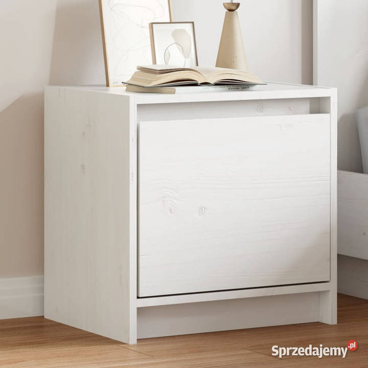 Szafka nocna biała 40x305x40 lite drewno sosnowe Warszawa