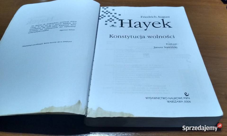 Konstytucja wolności Friedrich August von Hayek Podręczniki pomorskie Gdańsk