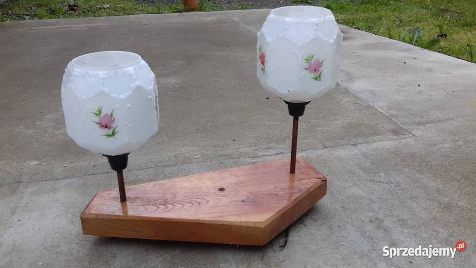 Retro lampka nocna samorobka klosze z lat 60 Lubań
