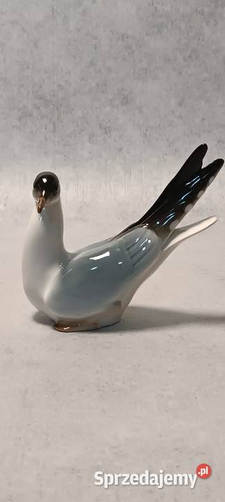 Łomonosow Rosja Figura Mewa ZSSR Lomonosow Ptak Porcelana i szkło Dobrzany