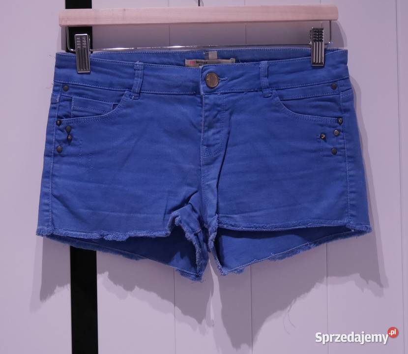 Bershka świetne chabrowe spodenki 36 S Krótkie Wrocław
