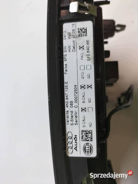 LAMPKA PODSUFITKI 4K0947135E Audi A7 II 20182025 świętokrzyskie