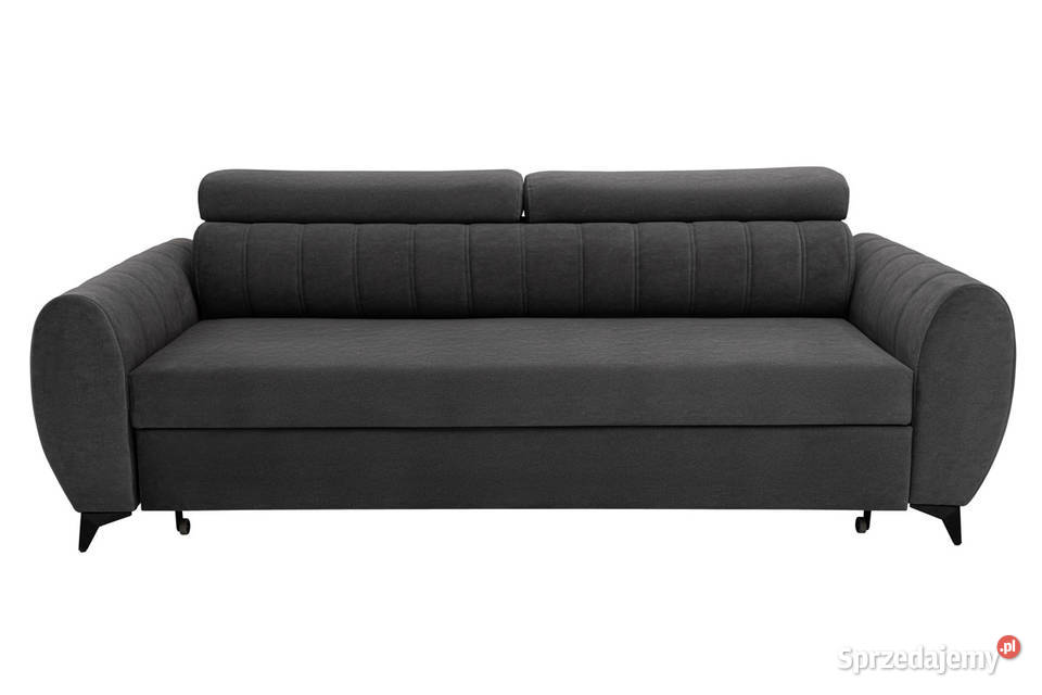 Sofa tapicerowana rozkładana ciemna z funkcją Rzeszów